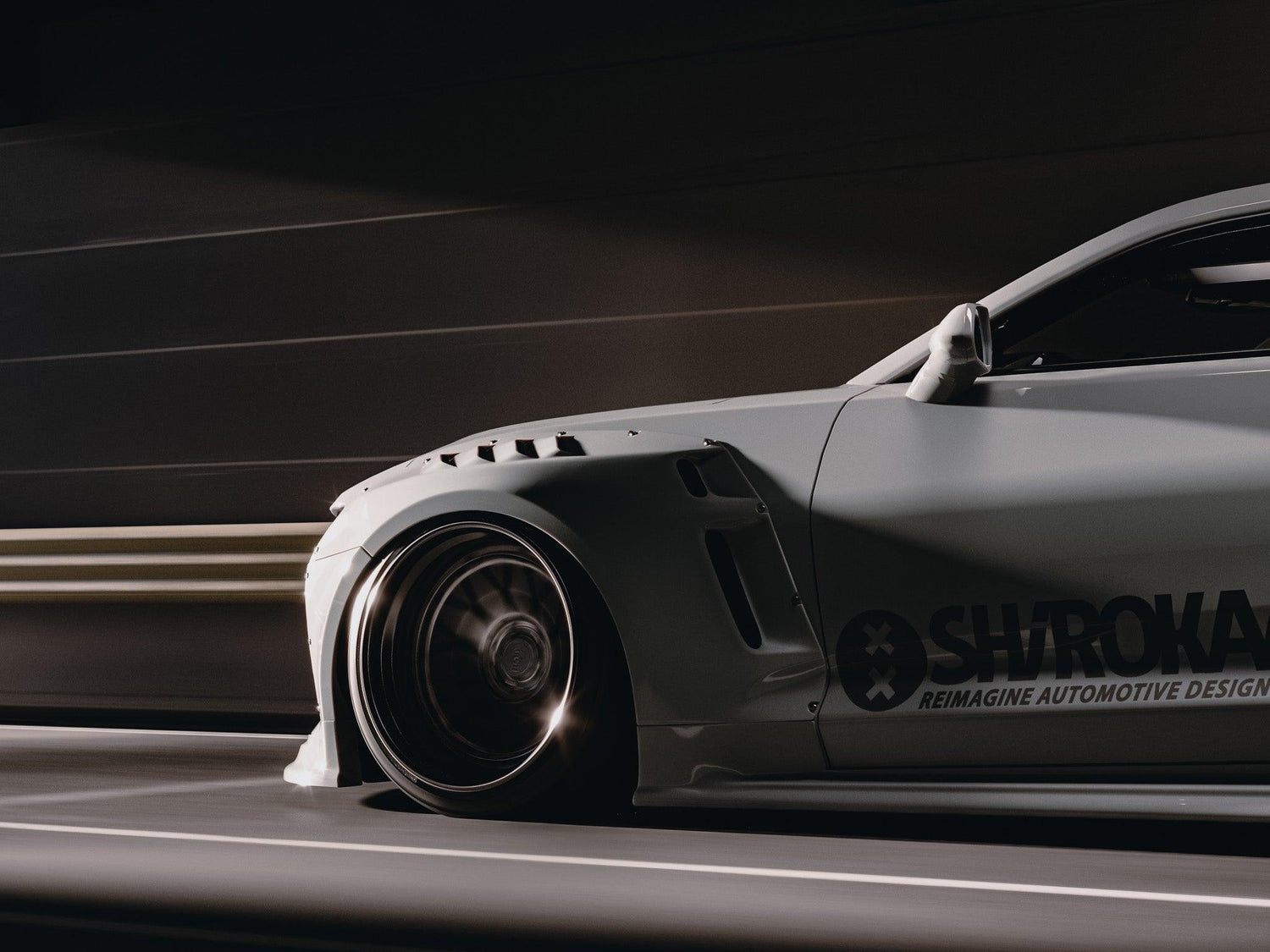 Chevrolet Camaro 6th gen widebody kit SHIROKAI Stance lowered Chevy in white with sleek aerodynamic design