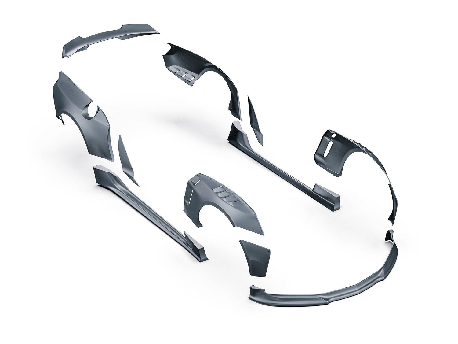 Chevrolet Camaro 6th gen widebody kit SHIROKAI Stance lowered Chevy black body panels set