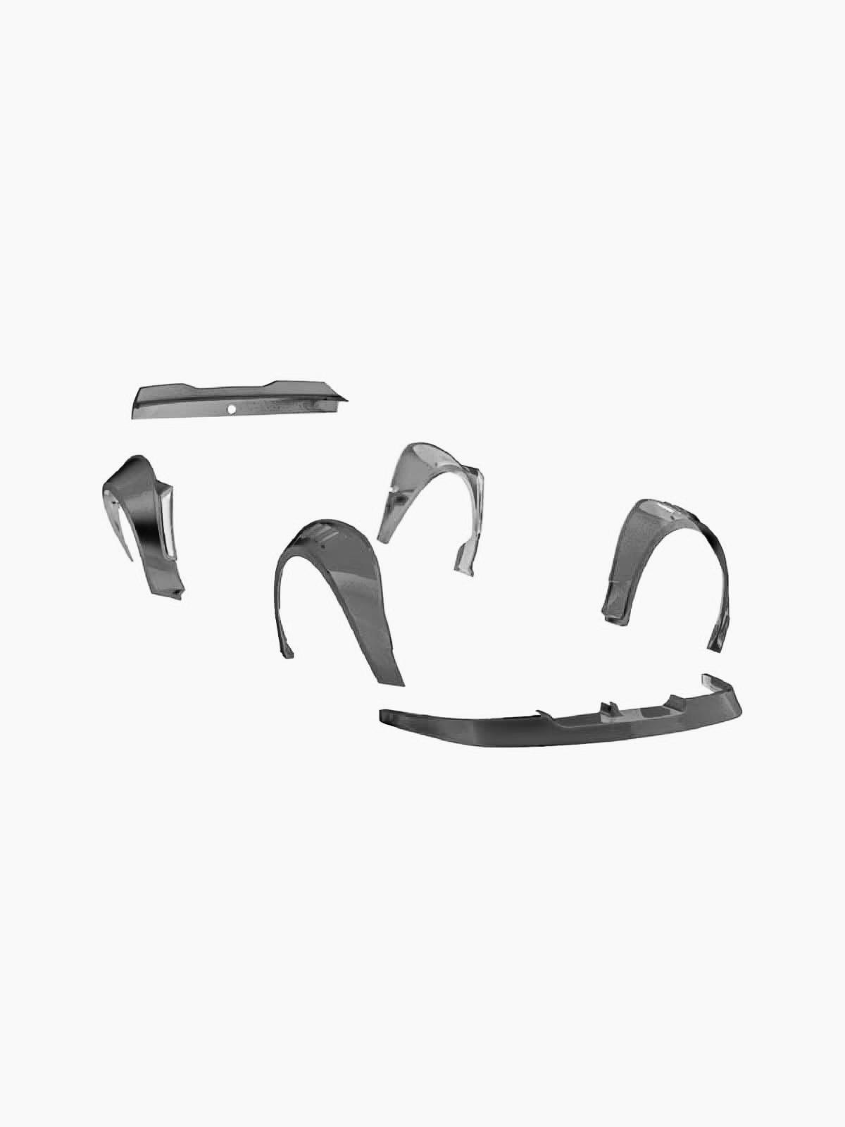 SHIROKAI 1999-2004 Mustang SN95 Cobra wide-body kit components displayed on white background