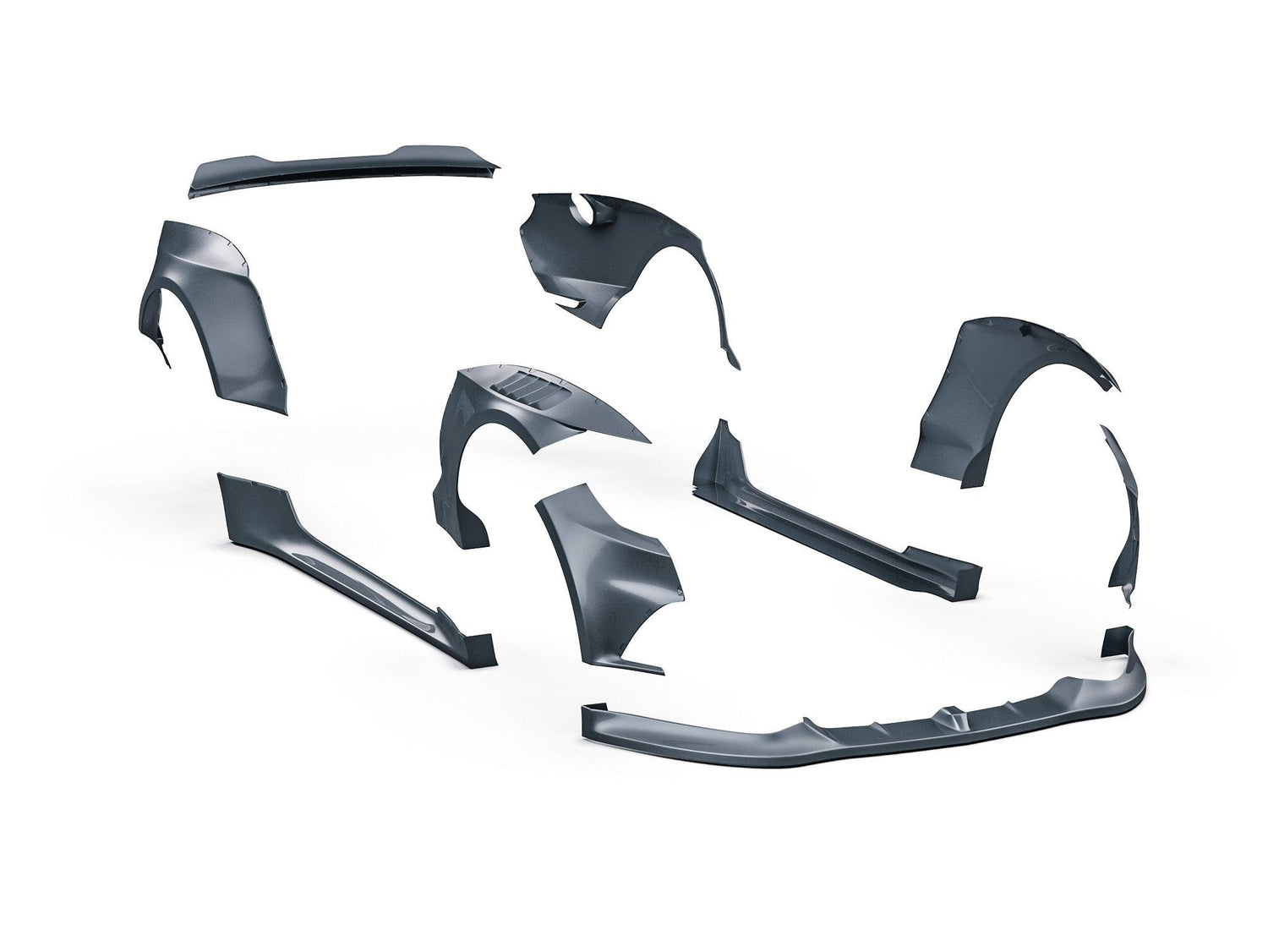 Ford Mustang S550 widebody kit SHIROKAI black components set for exterior car modification