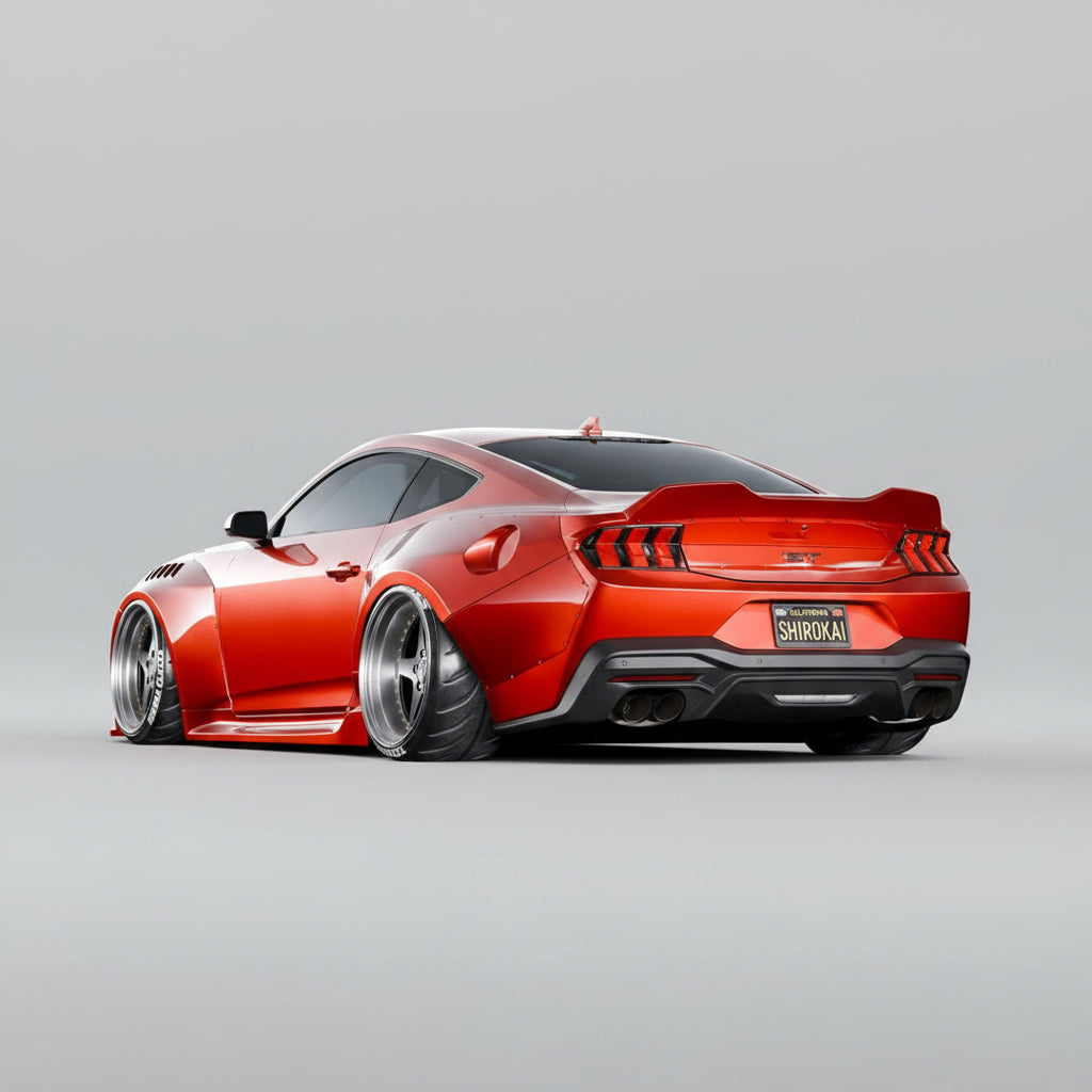 Rear view S650 widebody Mustang