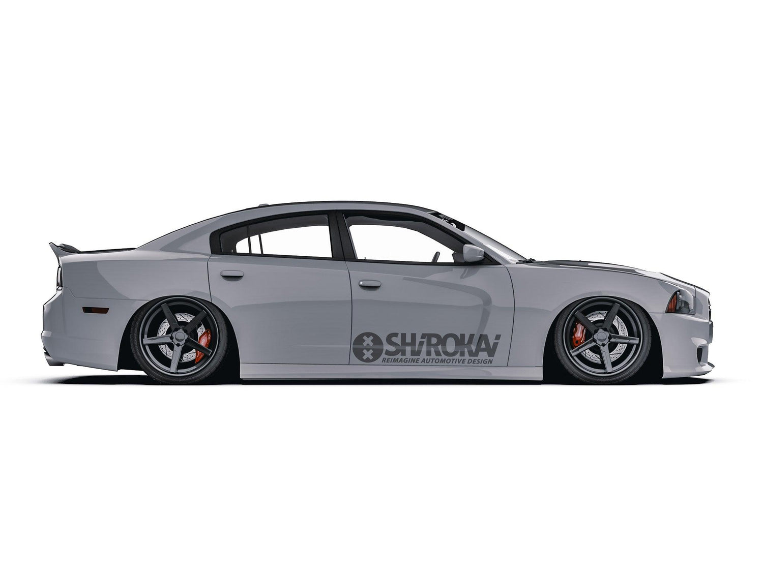 Gray 2011-2014 Charger with SHIROKAI ducktail spoiler installed on rear trunk upgrade